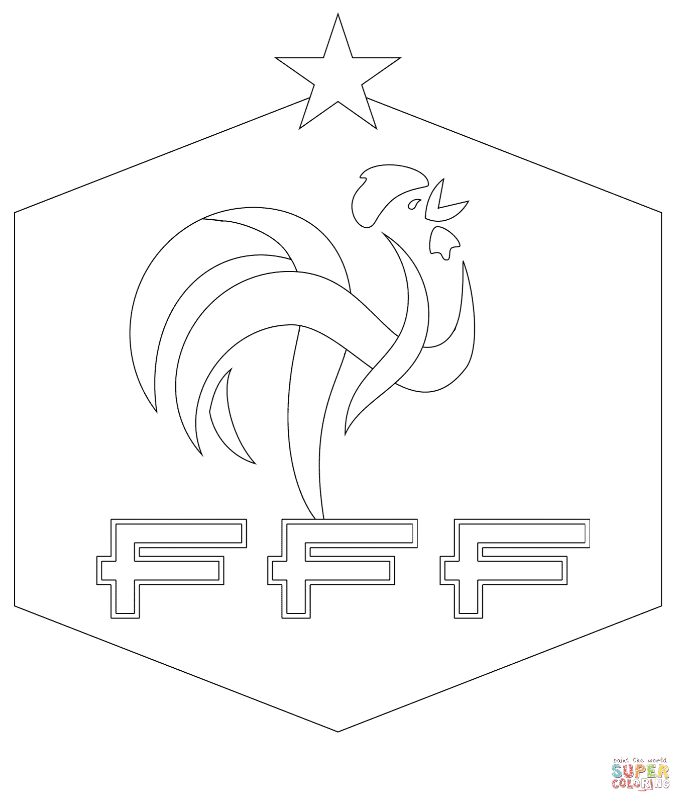French football federation logo coloring page free printable coloring pages