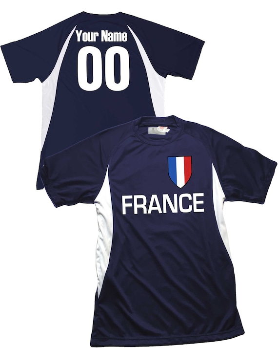 Camiseta de fãºtbol de francia diseão de escudo de fãºtbol con