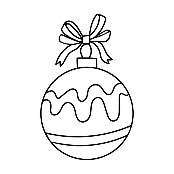 Coloring page toy ball set christmas tree decoration patterns ribbon stock vector by yayimages