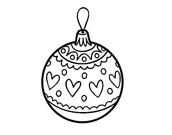 Dibujo de bola de navidad estampada para colorear