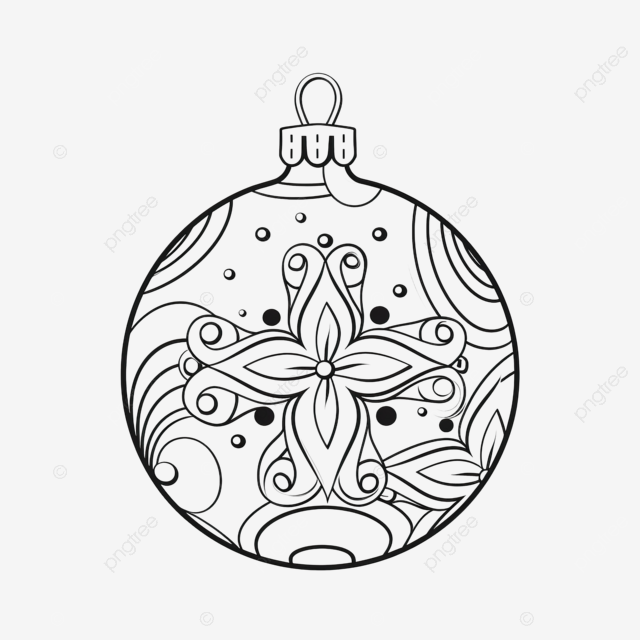 Coloring book or coloring page for kids christmas ball black and white vector illustration christmas coloring kids coloring png transparent image and clipart for free download