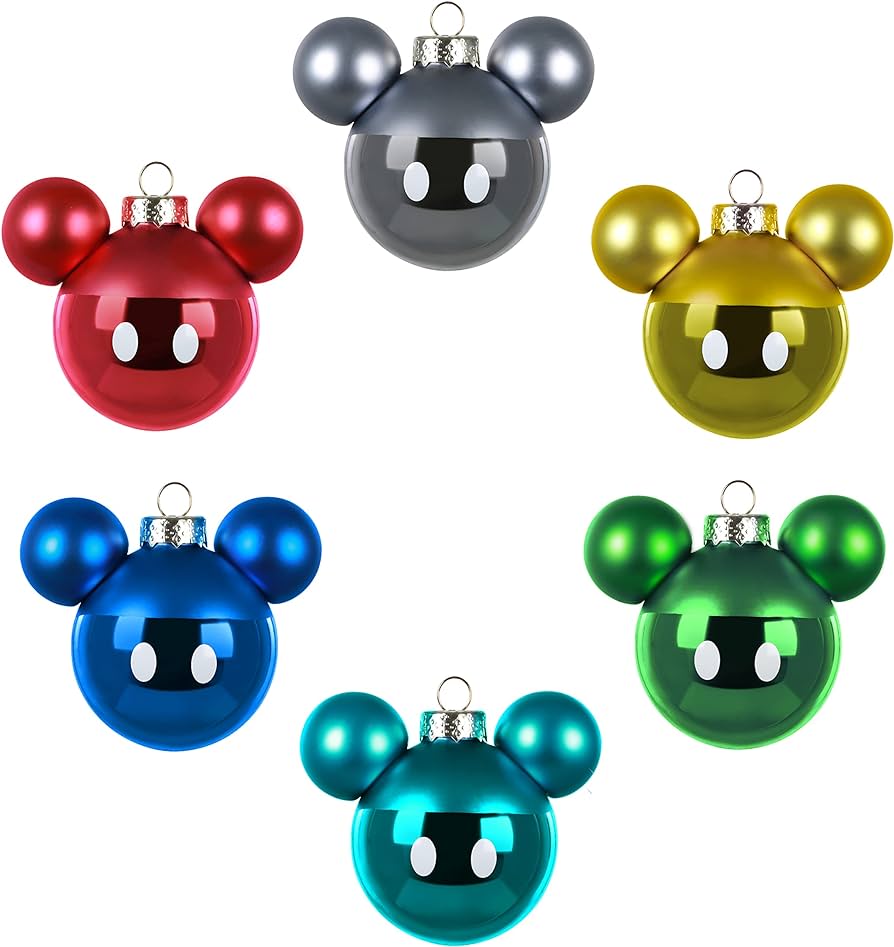 Hallmark keepsake glass christmas ornaments disney mickey mouse set of multi color everything else
