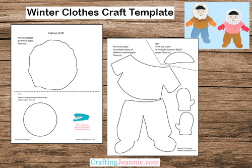 Winter clothes craft free template