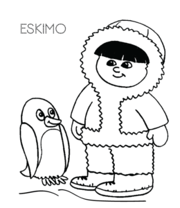 Eskimo and igloo coloring pages playing learning