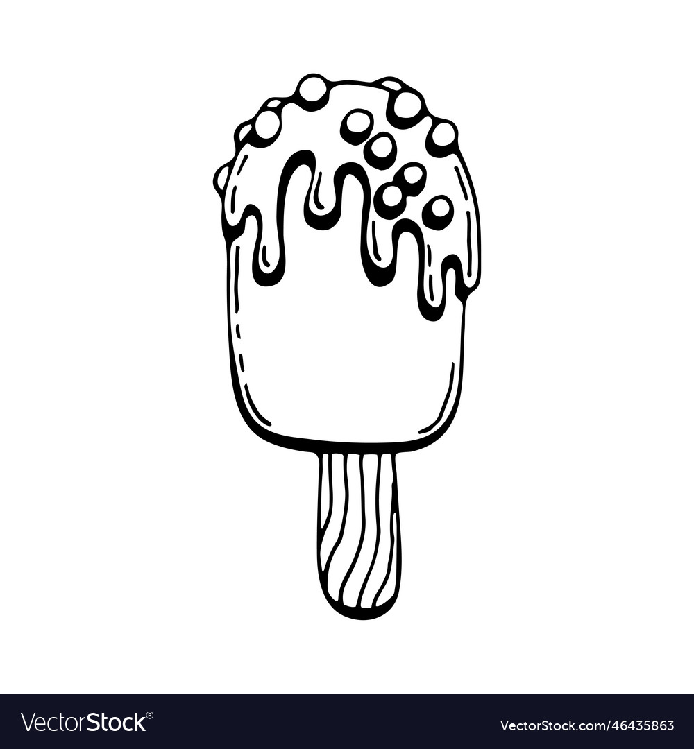 Coloring book ice cream eskimo on a stick cold vector image