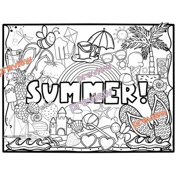 Summerâï coloring pages by esl classroom tpt