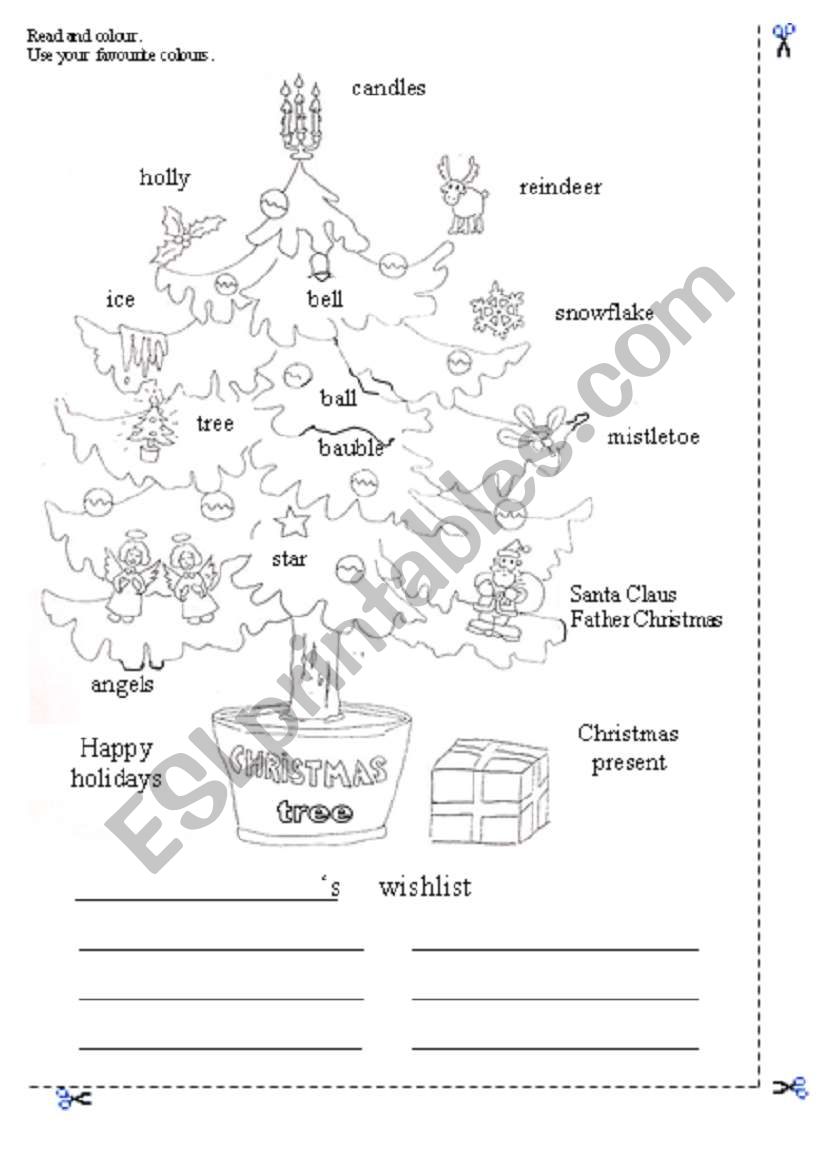 Christmas tree coloring page