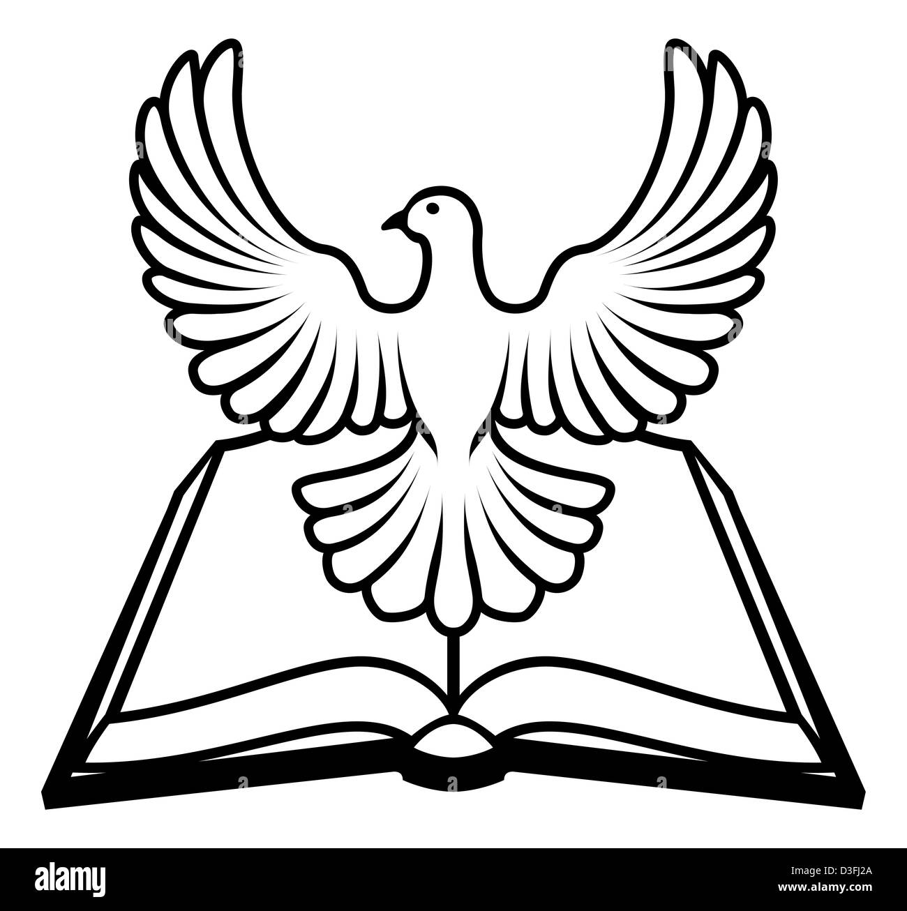 Holy spirit dove art black and white stock photos images