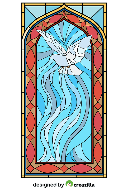 Vector de vidriera con el espãritu santo descarga gratuita