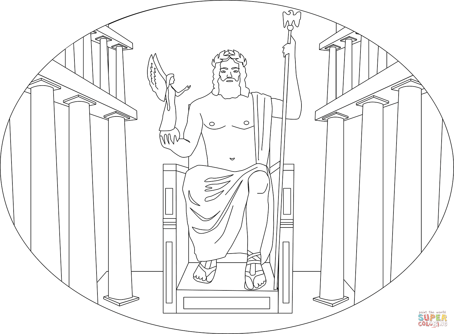 Statue of zeus at olympia coloring page free printable coloring pages coloring pages free printable coloring pages free printable coloring