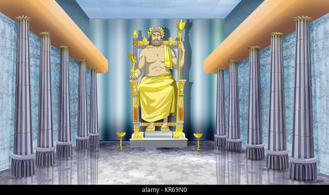 Statue of zeus at olympia stock photo