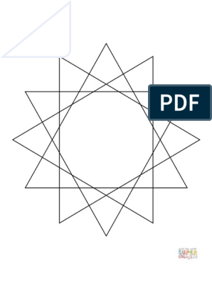 Dibujo de trella de puntas para colorear