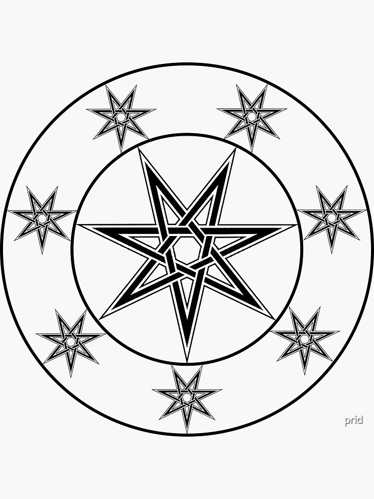 Pegatina for sale con la obra heptagrama estrella de puntas de prid