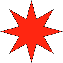 Dibujo herãldico estrellas de ocho puntas
