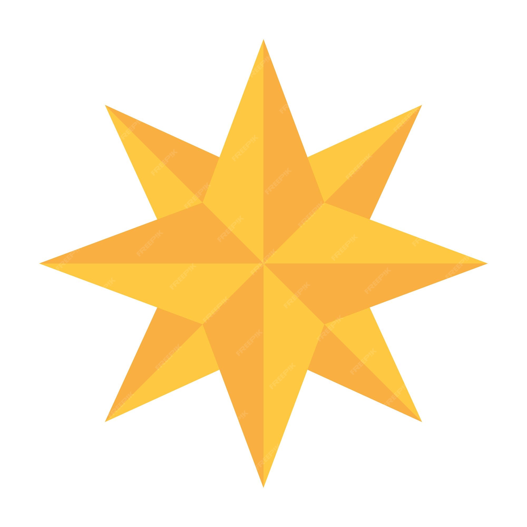Premium vector golden eightpointed star