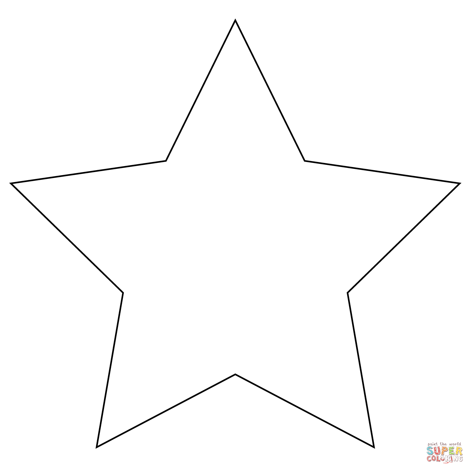 Five pointed star coloring page free printable coloring pages