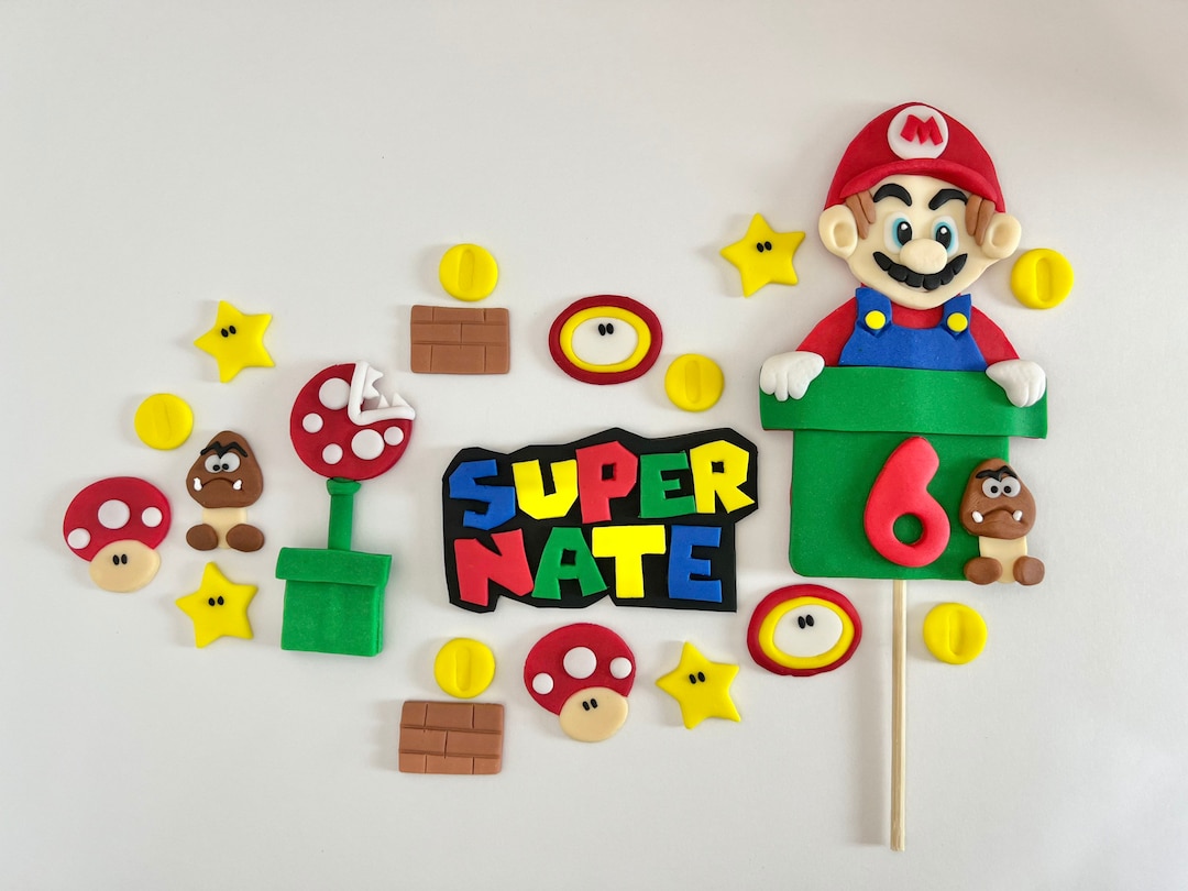 Mario bros fondant cake topper mario bros decorations mario bros party mario bros cake decorations fondant mario bros edible mario bros