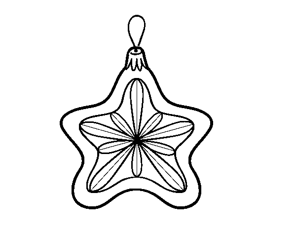 Dibujo de decoraciãn de navidad estrella para colorear