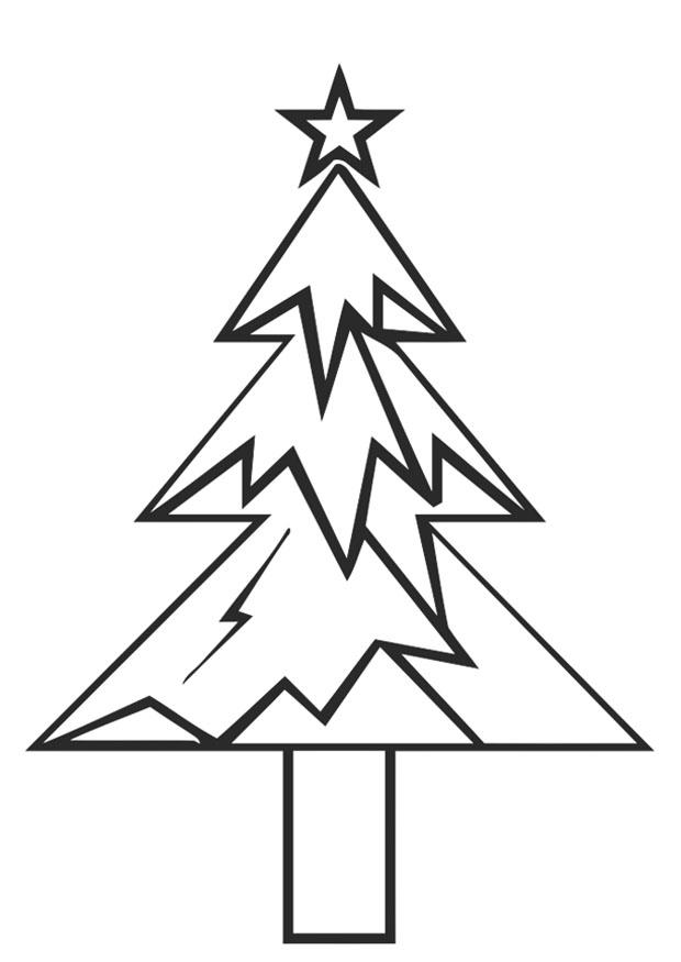 Dibujo para colorear ãrbol de navidad con estrella de navidad