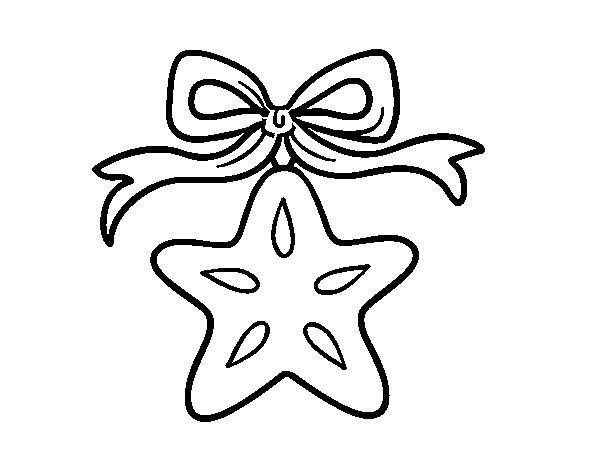 Dibujo de una estrella navideãa para colorear