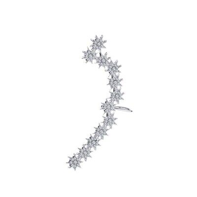 Pendientes grandes para mujer aretes de clip de oreja de cristal de estrella