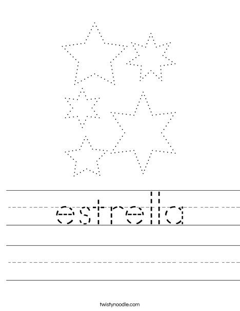 Estrella worksheet spanish worksheets kids prints worksheets