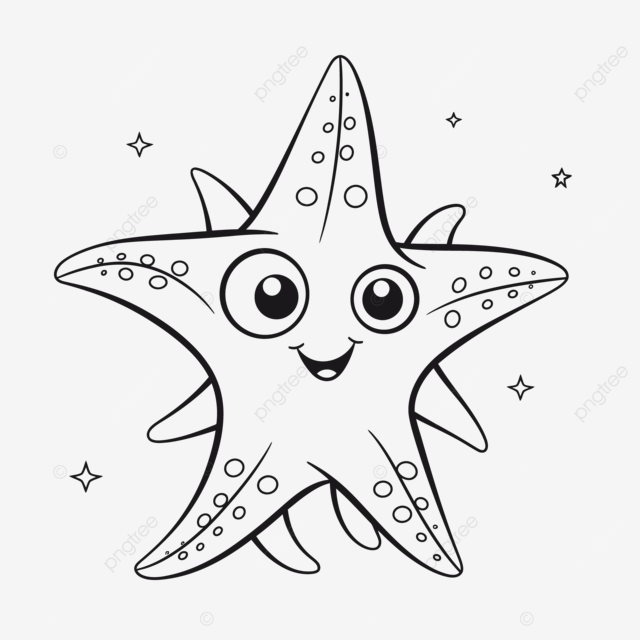 Dibujo de cute dibujos animados trellas mar para colorear pãgina quema boceto vector png dibujos dibujo de pez dibujo del coche dibujo de dibujos animados png y vector para dcargar gratis