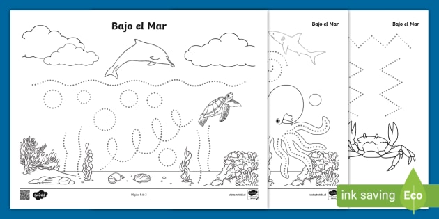 Guãa de trabajo grafomotricidad bajo el mar