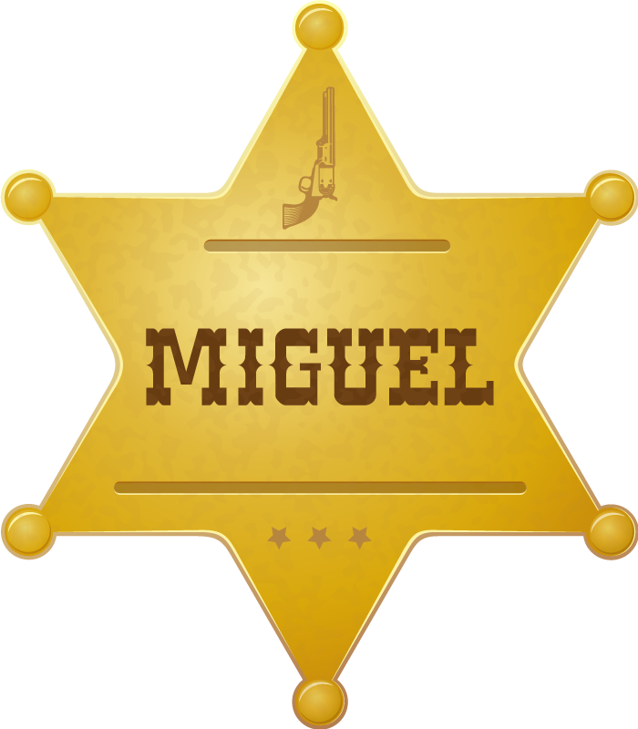 Sheriff badge with name wall decal