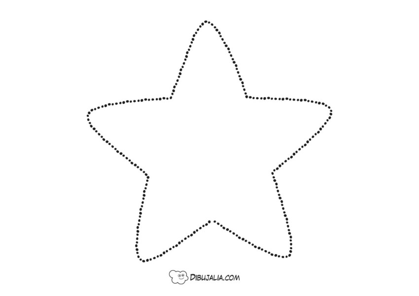 Silueta estrella puntos pequeãos