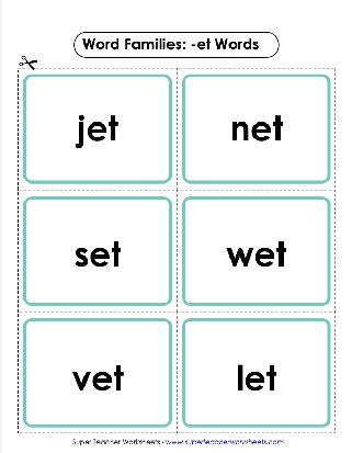 Word family printables