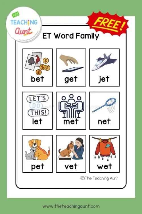 Et word family list
