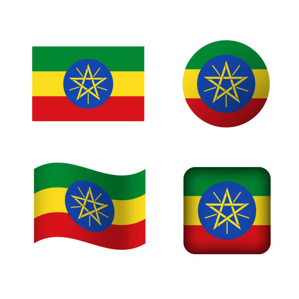 Clip art of a ethiopian flag stock illustrations royalty