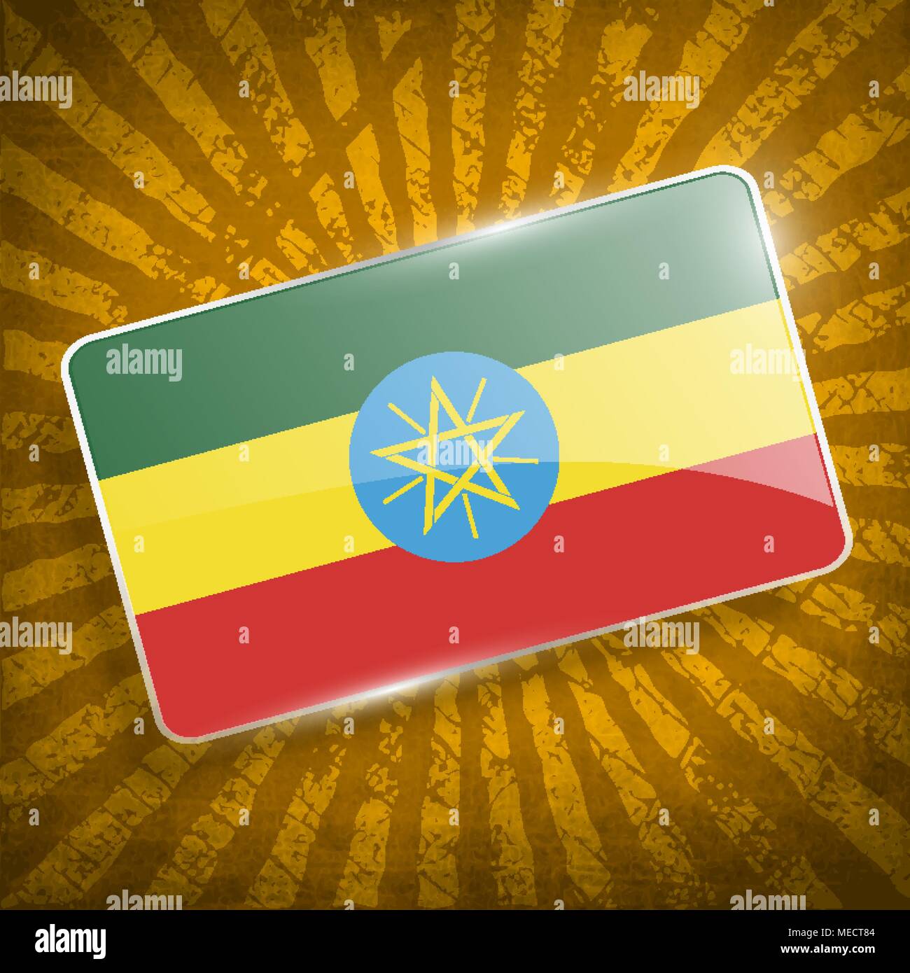 Flag of ethiopia with old texture vector illustration stock vector image art