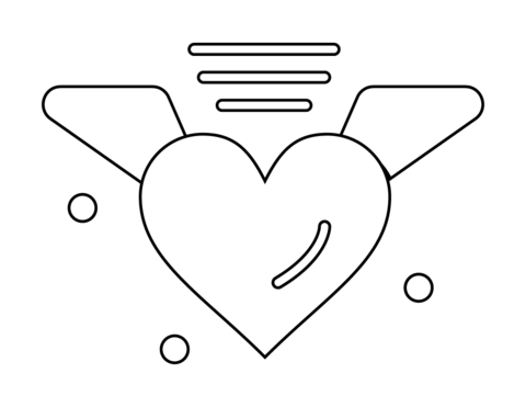 Dibujo de corazãn de amor alado de san valentãn para colorear dibujos para colorear imprimir gratis