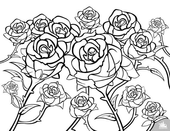 Texas roses coloring sheet