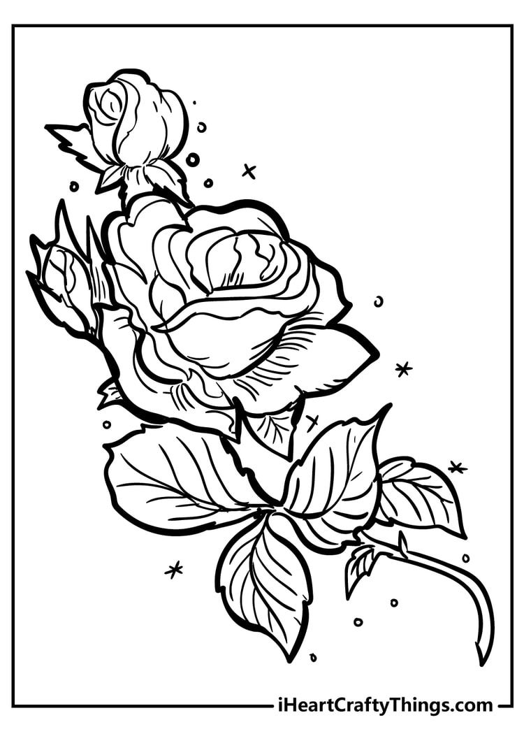 Original rose coloring pages rose coloring pages coloring pages color