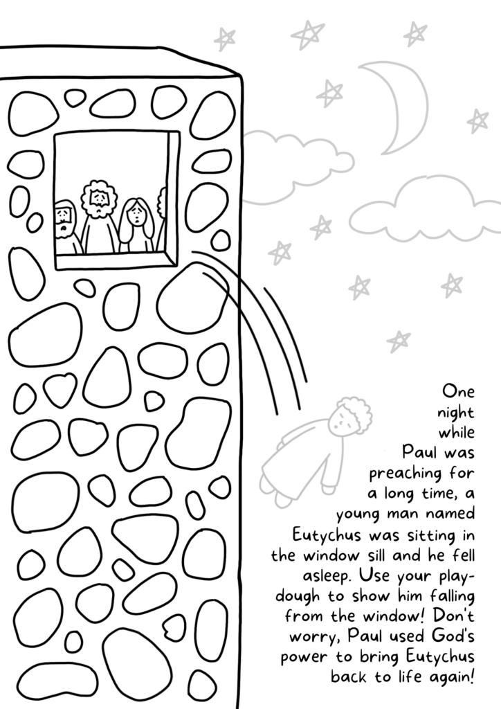 Eutychus falls asleep cssa primary stage lesson â magnify him together