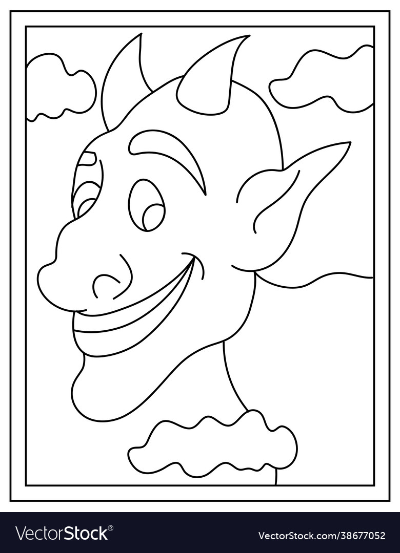 Evil coloring page royalty free vector image