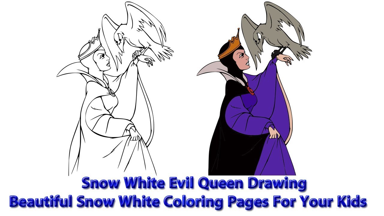 Snow white evil queen drawing beautiful snow white coloring pages for your kids