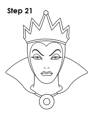How to draw the evil queen snow white