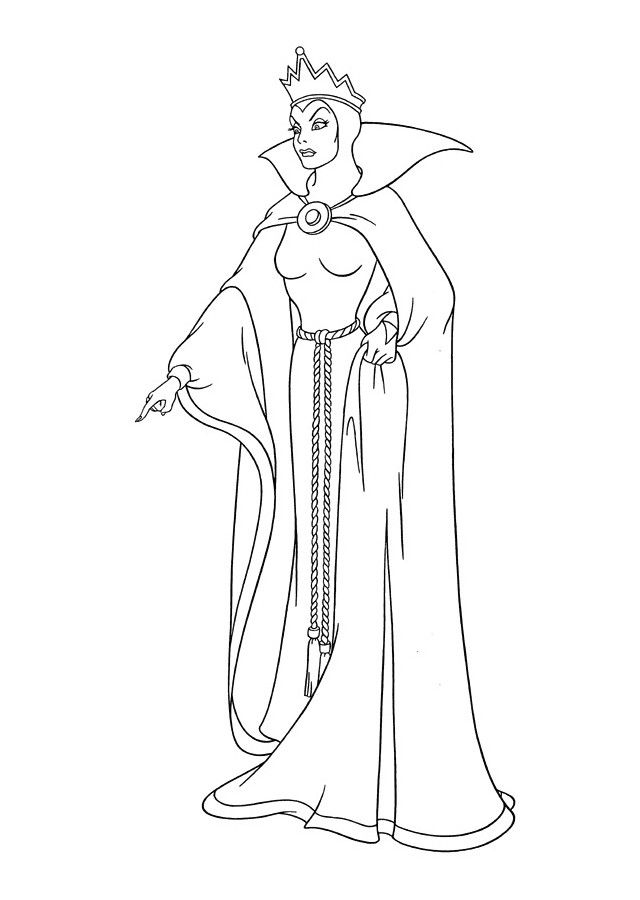 Digital drawing of the evil queen snow white coloring pages witch coloring pages disney princess coloring pages