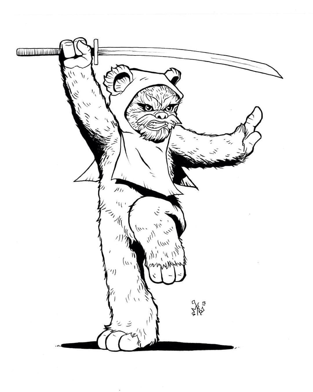 Kwame ink â inktober day the return of ewok martial arts