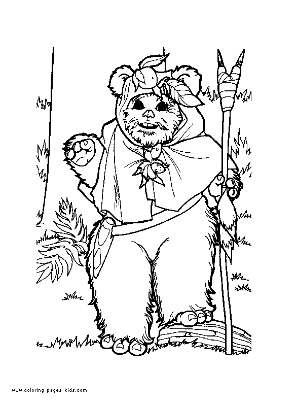 Colorful star wars ewok coloring pages for fans of the galactic saga