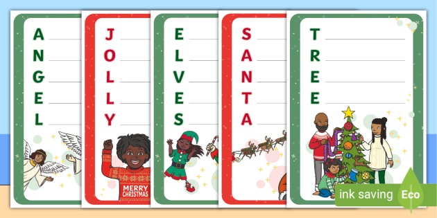 Christmas poem template primary acrostic resource