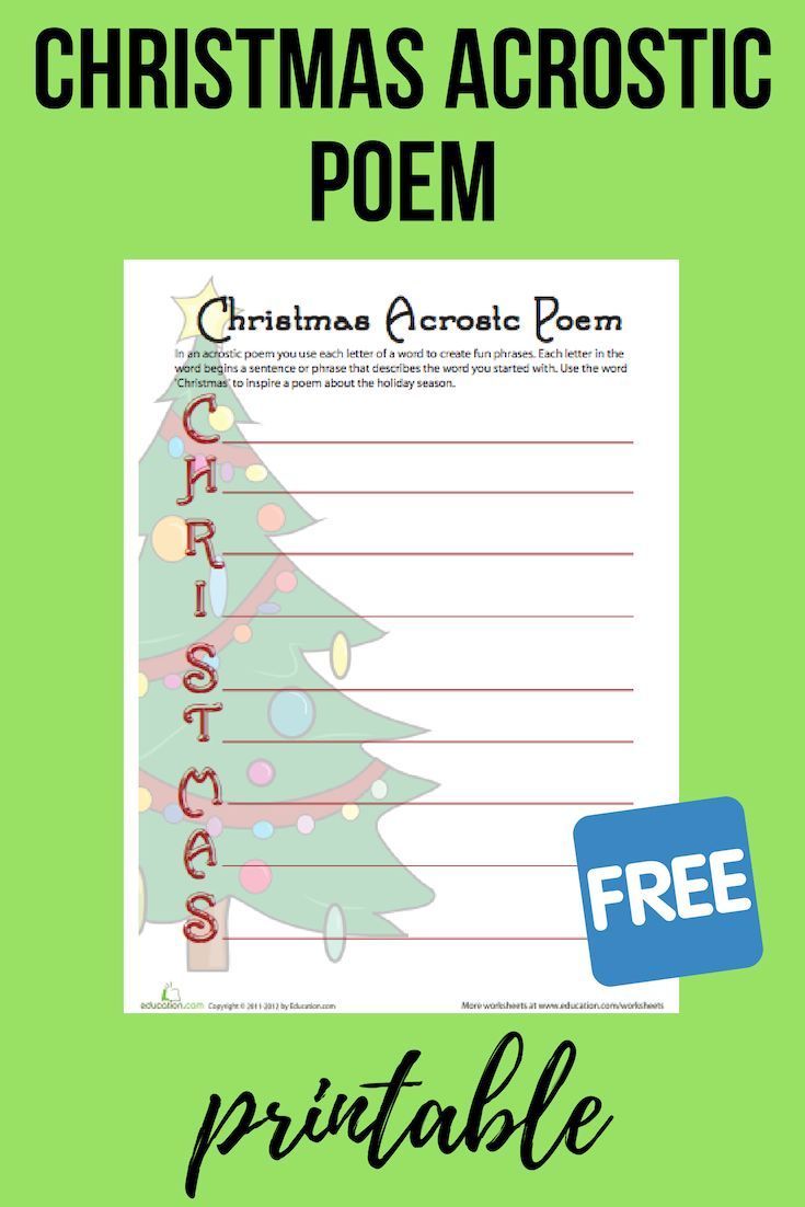Write an acrostic poem christmas worksheet education acrostic poem for kids acrostic poem acrostic