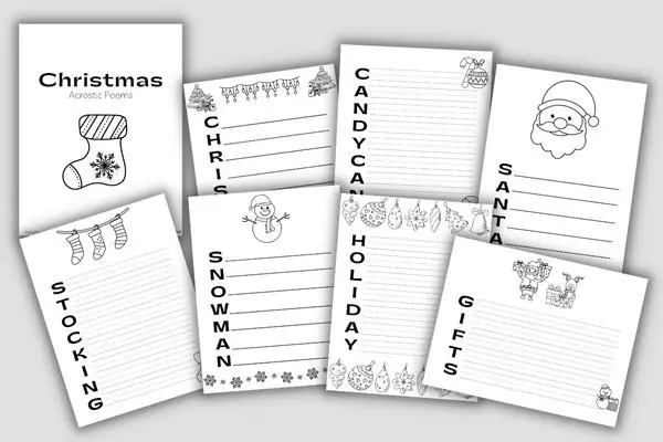 Free christmas acrostic poems printable pdf download