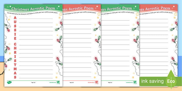 Christmas acrostic poem years