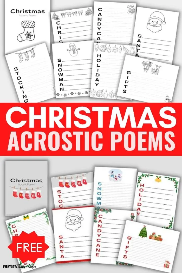 Free christmas acrostic poems printable pdf download