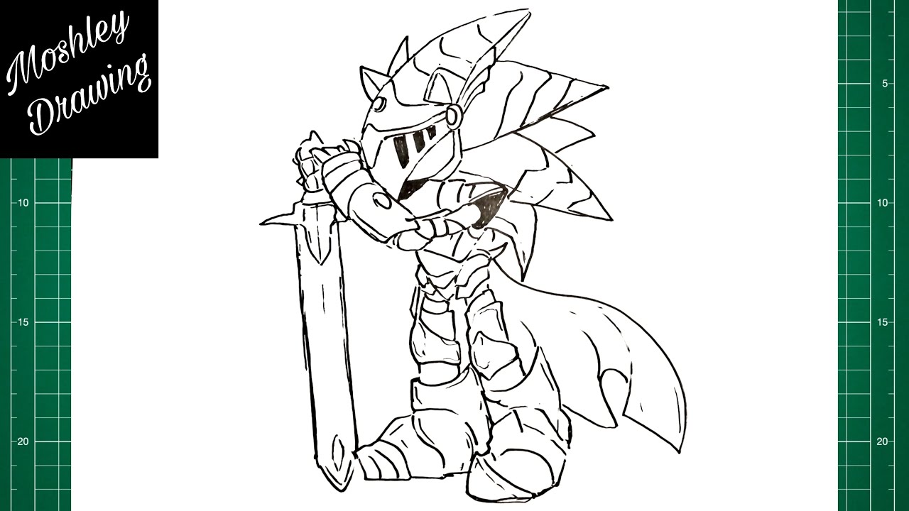 How to draw excalibur sonic step by step